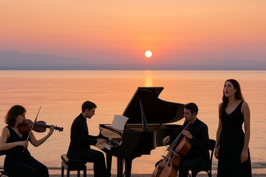 Musica all'alba sulla Spiaggia delle Muse a Sirmione: eventi imperdibili
